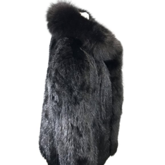 SOLD Garzia Designer Furs Black Fox Fur Coat-US 10 - Picture 7 of 12